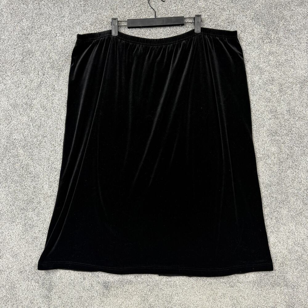 Blair Skirt 3XL Plus Size Black Velvet Long A-line Elastic Waist Whimsigoth